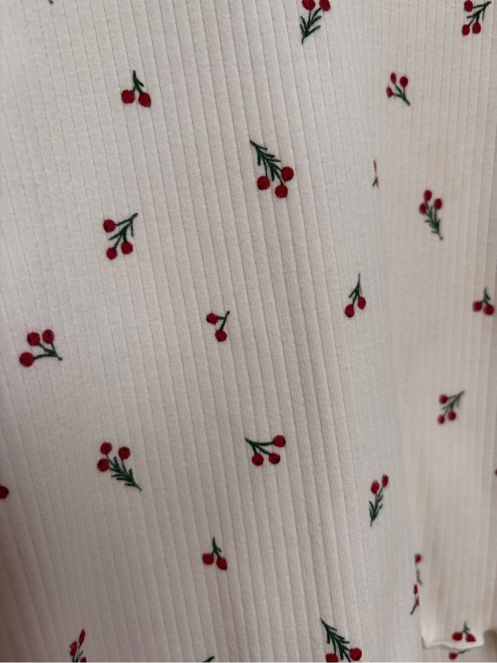 Cat & Jack Cream Ribbed Cherry Set - Picture 3 of 4